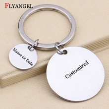 New 27mm+10mm Round Keychain Customized Engraved Letter Key Chain Gift for Women Men Keyring Family Friends Couples Keychain 2024 - buy cheap