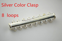 8 Rows Silver Color Tube Magnetic Necklace Clasps Jewelry Findings Connectors 2024 - buy cheap