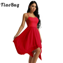 Tiaobug feminino assimétrico chiffon moderno salão de baile palco contemporânea trajes de dança lírica adulto bailarina ballet tutu vestido 2024 - compre barato