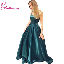 Robe De Soiree Evening Dress Long Abendkleider 2020 Satin Backless Formal Evening Gowns Abiye Gece Elbisesi Vestido De Festa 2024 - buy cheap