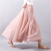 Fashion Long Skirt  Casual Skirts Womens Faldas Mujer Moda 2021 Loose and Comfortable Clothes Vestido De Festa Linen Cotton 2024 - buy cheap