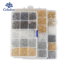 1Box 15-24 Slots Crimp End Lobster Clasps Jump Rings Extender Chains Earring Hooks Pins Flower Cap for DIY Jewelry Making 2024 - buy cheap