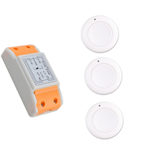 New 220 v 1 ch   remote control switch  1 * receiver + 3 *  transmitter  Circular remote control 2024 - buy cheap