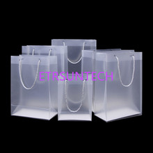 100Pcs New Creative PP Plastic Gift Packaging Bags With Handle Wedding Party Favors Bags Portable Plastic Transparent Gift Bags 2024 - buy cheap