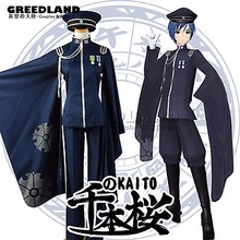 Vocaloid Kaito Senbon Sakura Clothing Cosplay Costume Royal Blue Custom Made with Hat Coat Pants Hat Gloves Free Shipping 2024 - buy cheap