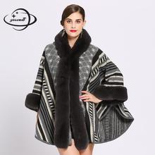 Capas femininas 60*80cm, casaco de inverno, ponchos listrados com capuz, cachecol moda, echarpe, área externa para mulheres, roupas y90 2024 - compre barato