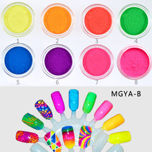Brilhante! Pigmento neon em pó para unhas, 8 potes/conjunto, pigmentos, pó, gel uv, decoração para unhas, faça você mesmo 2024 - compre barato