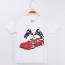 2019 Racing Car Boy Brand T shirt Fashion White Kids T -Shirt Tops Cotton Short Sleeve Child Tee Funny Printed Children Clothing 2024 - buy cheap