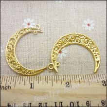 12 pcs Charms Moon Pendant  Gold color  Zinc Alloy Fit Bracelet Necklace DIY Metal Jewelry Findings 2024 - buy cheap