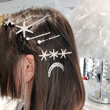 New Fashion Set Clip Women Shiny Crystal Rhinestones Hair Clip Barrette Pearl Hairpin Girls Hair Accessories 2024 - buy cheap