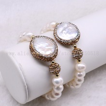 Natural pearl beads druzy bracelet bangle high quality golden stone crafted pearl  bracelets 3084 2024 - buy cheap