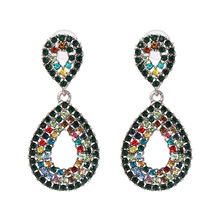 Fashion Ethnic Vintage Water Drop Earrings For Women Bohemian Multi Color Full Crystal Dangle Earrings Wedding Statement Jewelry 2024 - buy cheap