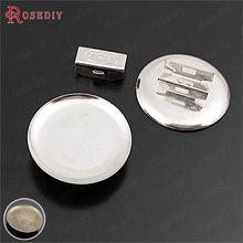 (28860)20 conjuntos de disco 29mm imitação ródio ferro bandejas bezels para cabelo corda diy jóias descobertas acessórios atacado 2024 - compre barato