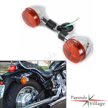 Papanda Motorbike Chrome Rear Turn Signal Indicator Lamp Amber Light for Honda Shadow 400 750 VT750 04-07 2024 - buy cheap