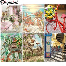 Dispaint Full Square/Round Drill 5D DIY Diamond Painting "Bicycle flower scenery" 3D Embroidery Cross Stitch 5D Home Decor Gift 2024 - buy cheap