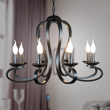 Candle Chandelier lighting Modern Nordic American coutry style Fixtures Vintage white/black wrought Iron Home Lighting E14 2024 - buy cheap