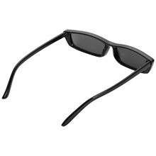 Óculos de sol retângulo vintage feminino, óculos de sol de armação pequena retrô s17072, armação preta 2024 - compre barato