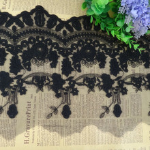 Ultra Wide Vintage Hard Gauze Embroidered Lace Trim DIY Clothes Fabric  Width 24/40cm 2Yds/lot 2024 - buy cheap