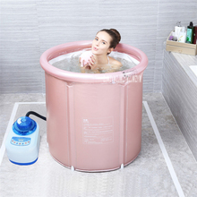 LC3001 Household Inflatable Heated Folding Warm Bath Barrel Whole Body Thickening Adult Steam Bathtub Bath Bucket With Lid 2024 - buy cheap