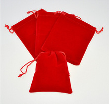 10*12cm 300pcs Red Velvet Bags For Jewelry Pouch Gift Bag Package With Drawstring Bag Wedding/necklace Diy Women Flannel Display 2024 - buy cheap
