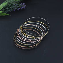 20 pçs 65mm diy europeu ajustável pulseira para encantos expansível fio de metal pulseiras prata cor ouro bronze antigo 2024 - compre barato