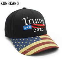 Новая Винтажная бейсболка Trump 2020, Кепка с флагом США, бейсболка для мужчин и женщин, Snapback, Кепка с вышивкой Bone, Повседневная бейсболка кепка Trump 2024 - купить недорого