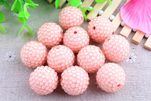 Kwoi vita Light Coral  Clear Resin Rhinestone Ball  beads Wholesales  AAA Quality 20mm Chunky 100pcs/lotfor Kids  Jewelry 2024 - buy cheap