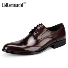 pointed mens business shoes men classic black Bullock mens shoes High Quality Genuine Leather wedding shoes big size cowhide 2024 - buy cheap