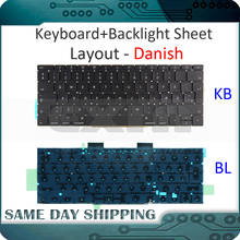 Genuine New for Macbook Pro 13.3" Retina A1708 Danish Keybaord Denmark Danmark DK Keyboard w/ Backlight Backlit 2016 2017 Year 2024 - buy cheap