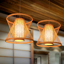 Japanese Bamboo Led Pendant Lights Fixtures Living Room Vintage Hanging Lamp Restaurant Home Loft Decor Suspension Luminaire E27 2024 - buy cheap