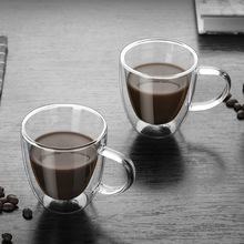 Glass Mug Double Wall Milk Juice Water Coffee Cup Crystal Transparent Mugs Handle Drinkware Lovers Couple Creative Gifts 160ML 2024 - buy cheap