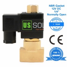 U.S. Solid 1/4" Brass Electric Solenoid Valve 12 V DC, Normally Open Air Water NBR CE ISO Certificated 2024 - buy cheap