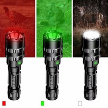Lanterna tática portátil de led branco, vermelho e verde l2, 5 modos, 1600 lúmens, usb, recarregável, luz de longa distância, 18650 2024 - compre barato