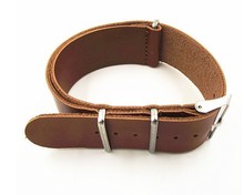 1PCS High quality 24MM PU leather nato straps Watch band leather strap black ,brown,coffee color -82604 2024 - buy cheap