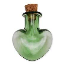 Wholesale green heart shaped glass wishing bottle with cork for jewelry pendant 2024 - buy cheap