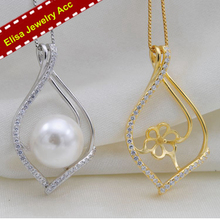 Elegant Fashion S925 Sterling Silver Pearl Pendant Settings Women DIY Pearl Pendant Holder Lady Pearl Jewelry Findings 3Pcs/Lot 2024 - buy cheap