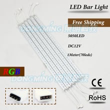 Luzes led rgb 5050, smd 12v, perfil em alumínio u, com barra de iluminação, 72leds 2024 - compre barato