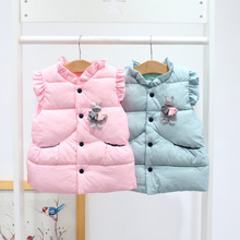 Colete de algodão infantil rt220, colete de bebê para meninas, moda casual sem mangas para outono e inverno 2024 - compre barato