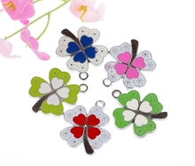 Mixed Vintage Silver Alloy Enamel Clover Charms Pendant For Jewelry Making Bracelet Necklace Handmade Accessories DIY 10PCS Z46 2024 - buy cheap