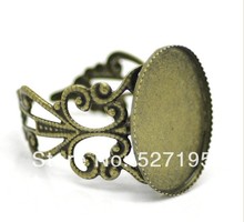 Antique Bronze Filigree Ring Blank  inner 13*18mm Teeth Edge Cameo Setting Cabochons Tray 2024 - buy cheap