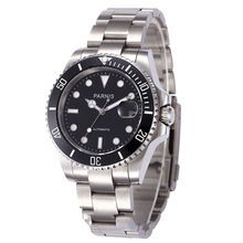 new arrive 40mm parnis black dial ceramic bezel sapphire glass automatic mens watch 2024 - buy cheap