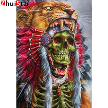 Full square 5D DIY diamond painting Tiger diamond embroidery full display cross stitch diamond mosaic  home decoration skull Wdw 2024 - buy cheap