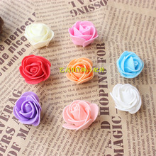 Mini cabezas de rosas de espuma PE, 2,5 CM,100 Uds., decoraciones de recuerdo de boda, manualidades y álbum de recortes, guirnalda de flores artificiales 2024 - compra barato