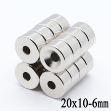 10pcs 20x10 mm Hole 6 mm N35 Super Strong Ring Loop Countersunk Magnet Rare Earth Neo Neodymium Magnets Cylinder 6mm 2024 - buy cheap