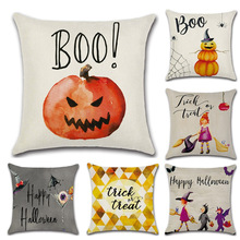 2 uds. De fundas de almohada de Halloween de la serie Pumpkins Witches Trick or Treat Happy Halloween, funda de almohada de Halloween, cojín de 45x45cm 2024 - compra barato