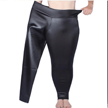 Large Women Pants 2022 Women Autumn PU Leather Tunic Fleece Pants Elastic High Waist Vintage Strench Black Pencil Trousers M834 2024 - buy cheap