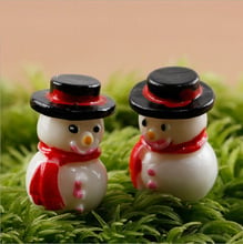 Winter Snowman decorative Miniature Figurine mini fairy garden animal statue resin craft christmas decorations for home toys 2024 - buy cheap