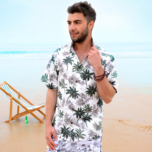 Mens Clothing Hawaiian 2021 Summer Pure Cotton Short-Sleeved Hawaii Shirt Male Printing Aloha Shirts chemise de plage homme A855 2024 - buy cheap