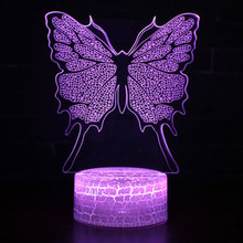 Lámpara LED 3D con diseño de mariposas bailando, luz nocturna de 7 colores que cambian al tocar el ambiente, regalo de Navidad 2024 - compra barato