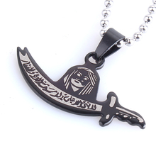 Black Arabic knife 316L Stainless Steel pendant necklaces bead chain for men women wholesale 2024 - buy cheap